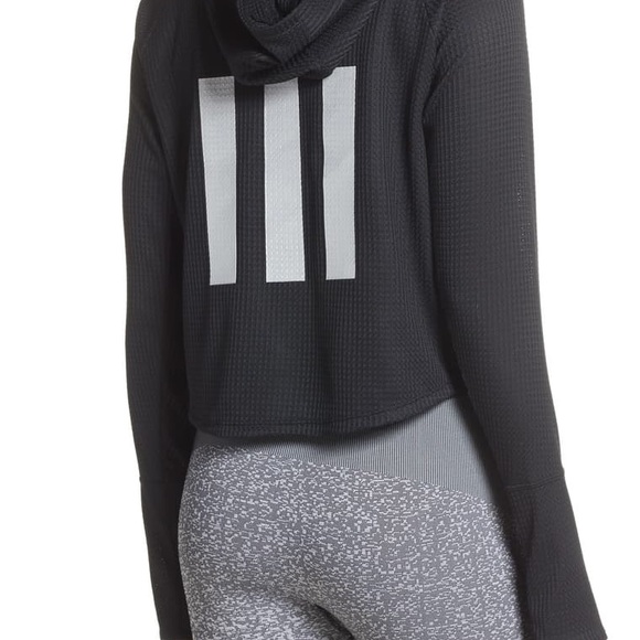 NWT ADIDAS Adapt Climalite Pullover Cropped Hoodie - Picture 2 of 8